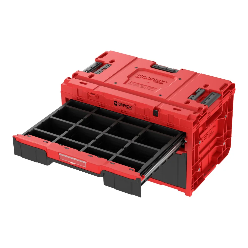 Qbrick System ONE Drawer 2 Plus Toolbox 2.0 Red Ultra HD modułowa skrzynka narzędziowa 587 x 380 x 340 mm 9 l 20 l