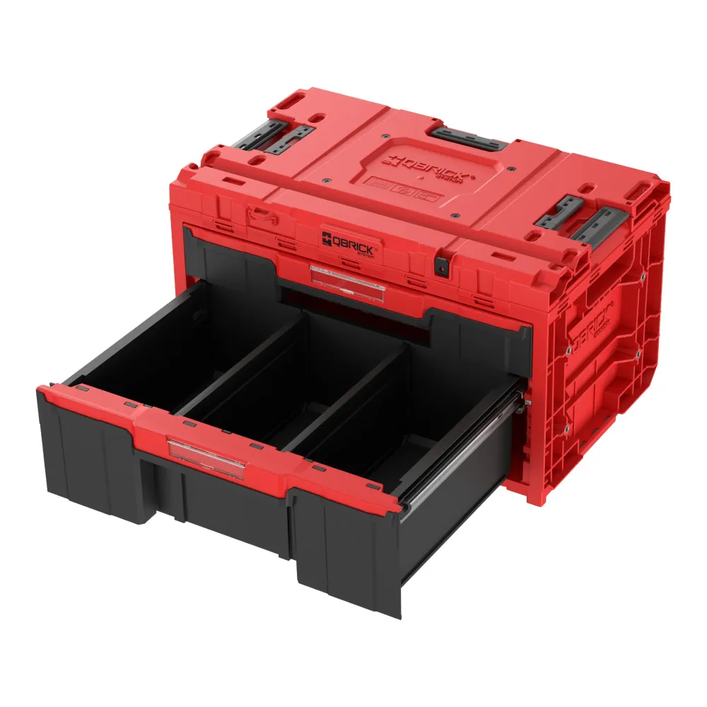 Qbrick System ONE Drawer 2 Plus Toolbox 2.0 Red Ultra HD modułowa skrzynka narzędziowa 587 x 380 x 340 mm 9 l 20 l