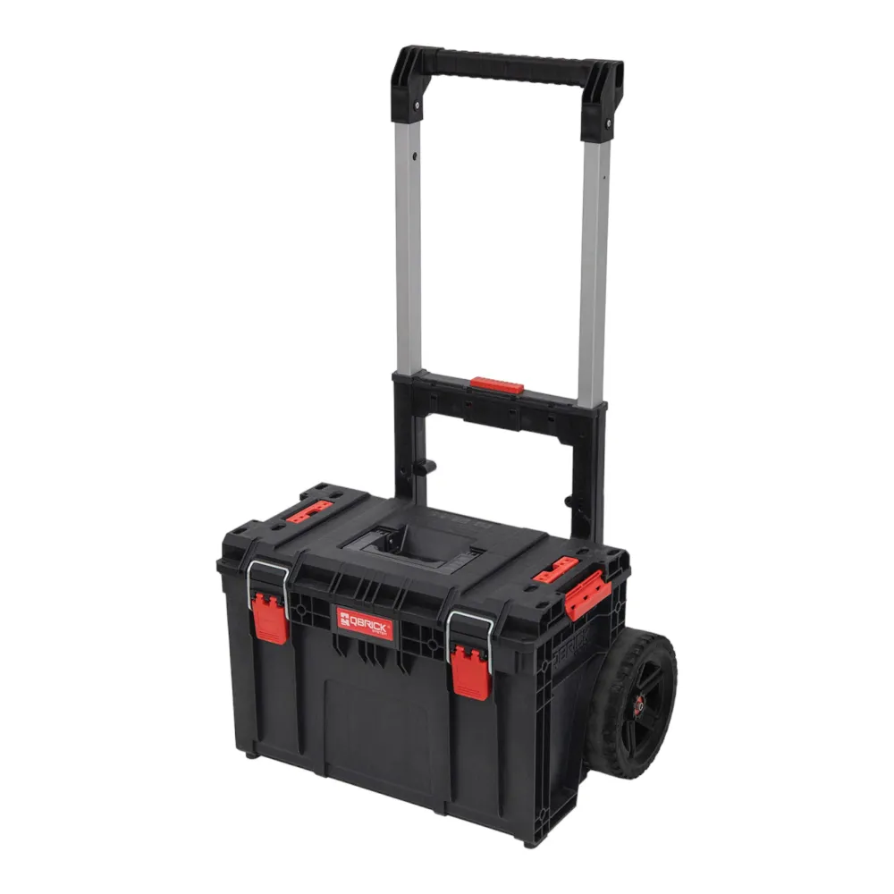 Qbrick System PRIME Wózek sztaplowany 590 x 425 x 660 mm 37 l IP66 100 kg udźwigu z podwójnym teleskopowym uchwytem alumin...