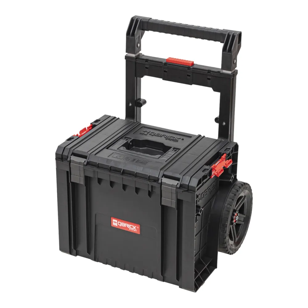 Qbrick System PRO Cart 2.0 Plus z możliwością sztaplowania 490 x 415 x 660 mm 29 l IP54 zdejmowany podwójny uchwyt telesko...