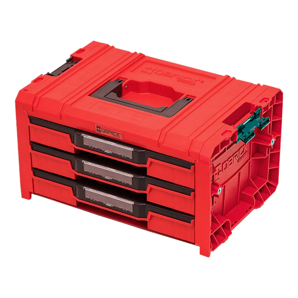 Qbrick System PRO Drawer 3 Toolbox 2.0 Expert RED ULTRA HD Toolbox 450 x 310 x 244 mm 13,5 l z możliwością sztaplowania IP...