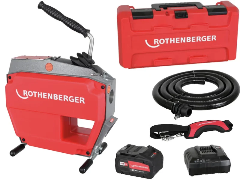 Rothenberger R600 VarioClean Urządzenie do udrażniania rur 18V Ø150mm Czerwone