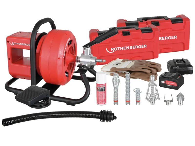 Rothenberger Rodrum VarioClean Maszyna do udrażniania rur akumulatorowa 18V + spirale