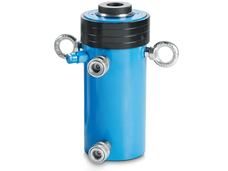 Siłownik hydrauliczny Omcn 367/I dwustronnego działania 24 tony 700 bar niebieski