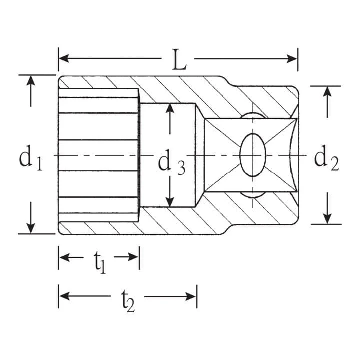 STAHLWILLE Klucz nasadowy 50 1/2 ″ 12-kątny ( 4000826350 )