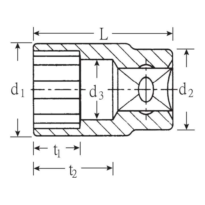 STAHLWILLE Klucz nasadowy 45 3/8 ″ 12-stronny ( 4000826290 )