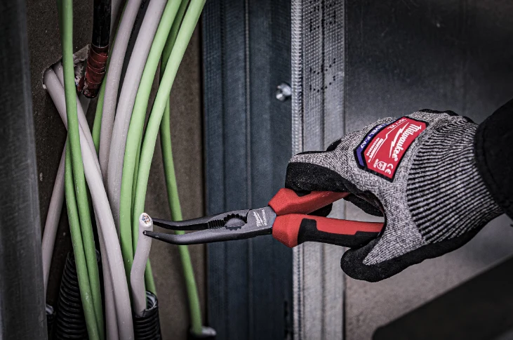 Szczypce uniwersalne kombinerki długie 205mm wygięte pod kątem 45° | 4932492466