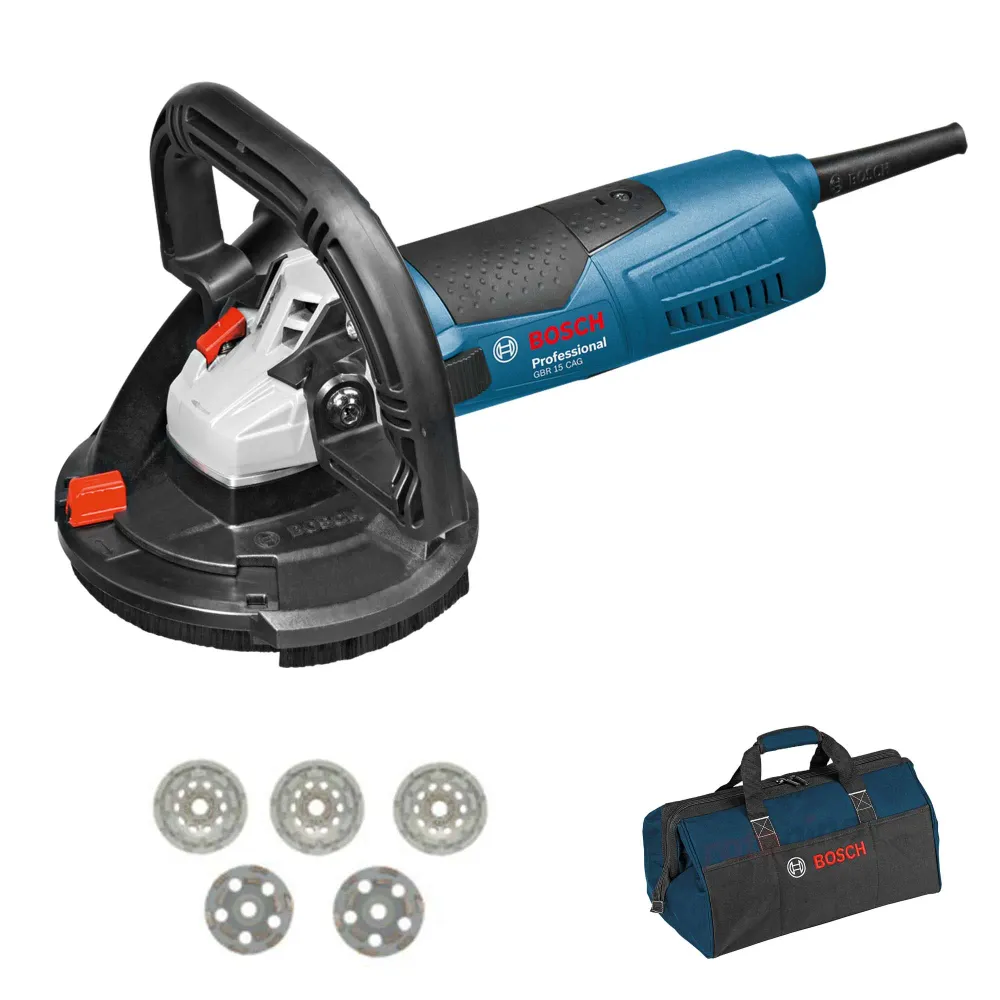 Szlifierka do betonu Bosch GBR15 CAG 1500W + zestaw otwornic