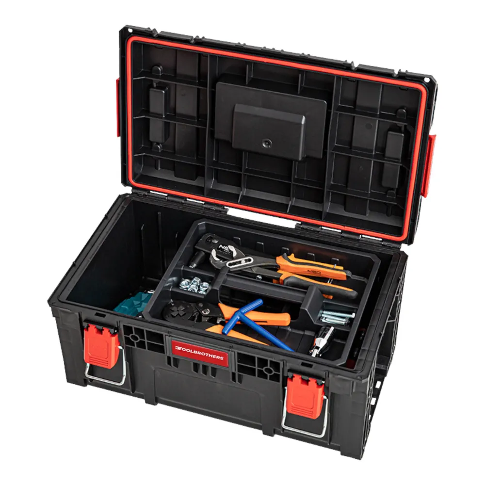 Toolbrothers RHINO XL walizka narzędziowa ECO Vario+ wysokość L 28 l IP66 z wyjmowanymi przegrodami