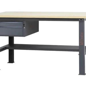 Stół warsztatowy Beta 160 cm C58BC-W antracyt blat drewniany 2 szuflady 1000 kg