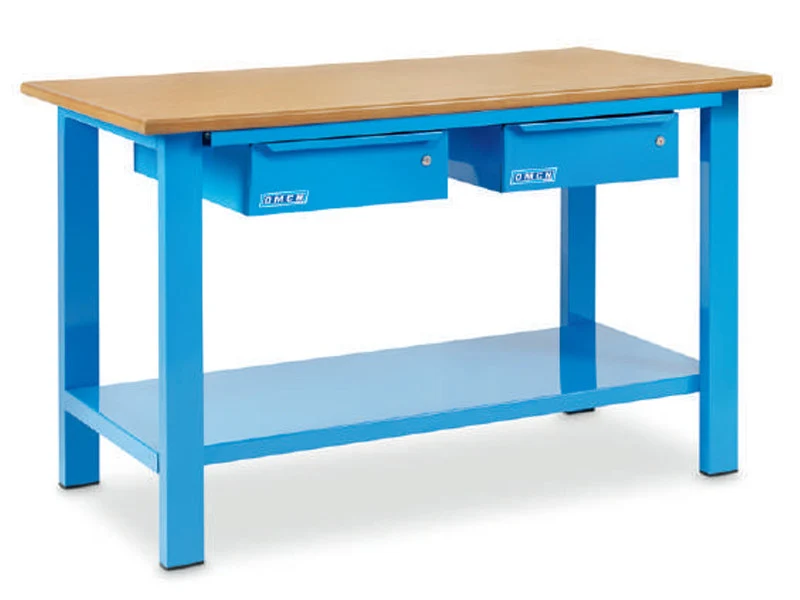 Stół warsztatowy Omcn 1002/PL 1500x700x880mm drewno lite 2 szuflady 600kg