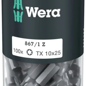 WERA duże opakowanie bitów 867/1 Z 1/4 ″ T 10 Długość 25 mm ( 4000822272 )