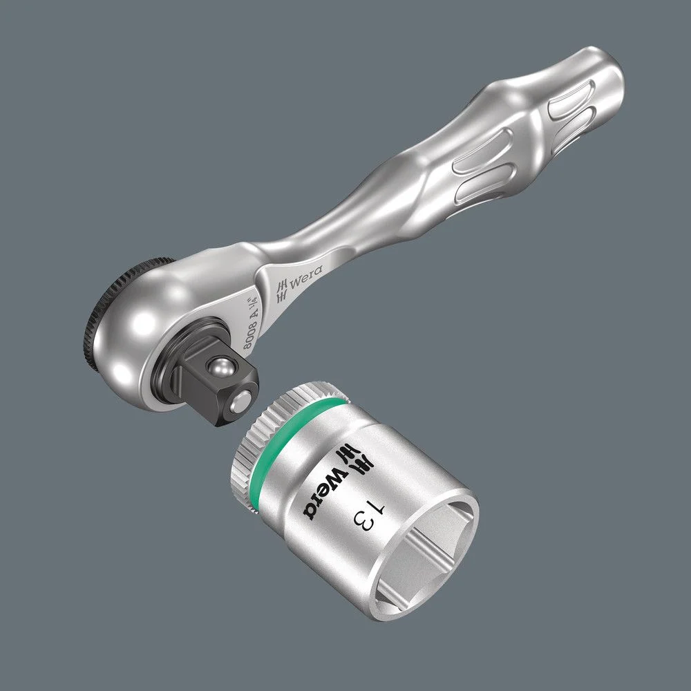 WERA Grzechotka dźwigniowa dwustronna 8008 Zyklop Mini 3 1/4 ″ 60 zębów ( 4000822313 )