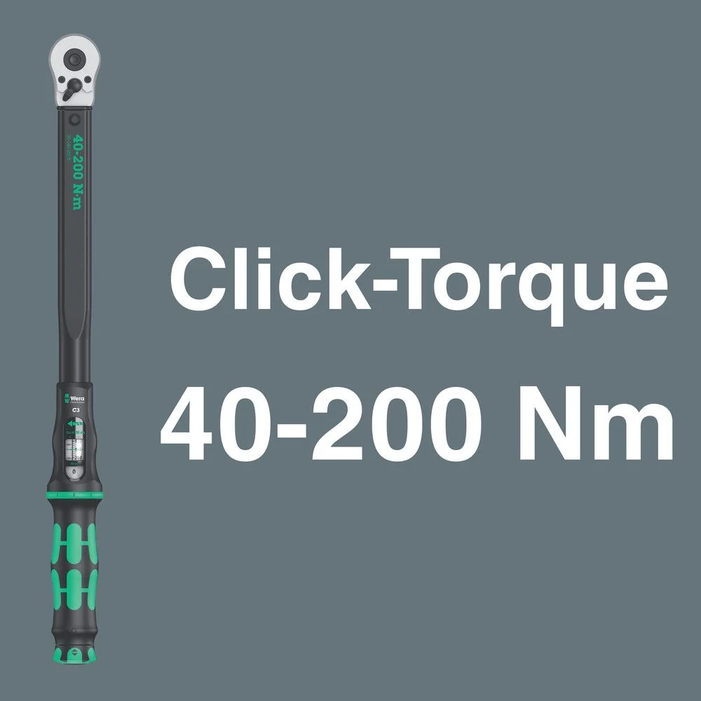 Zestaw kluczy dynamometrycznych WERA Click-Torque C 3 Set 1 13-częściowy 40 - 200 Nm 1/2 ″ ( 8000544741 )