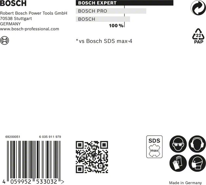 Wiertarka udarowa BOSCH Expert SDS max-8X Ø 20 mm długość robocza 400 mm 520 mm ( 4000909904 )