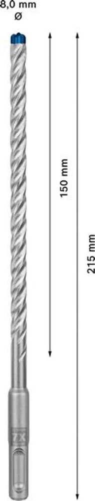 Wiertarka udarowa BOSCH Expert SDS-7X Ø 8,0 mm długość robocza 150 mm 215 mm ( 4000909937 )
