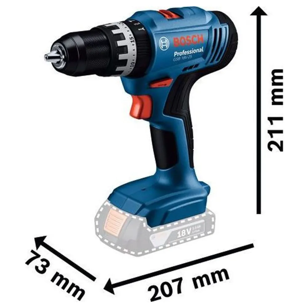 Wiertarko-wkrętarka akumulatorowa Bosch GSB 18V-25 PRO 18 V