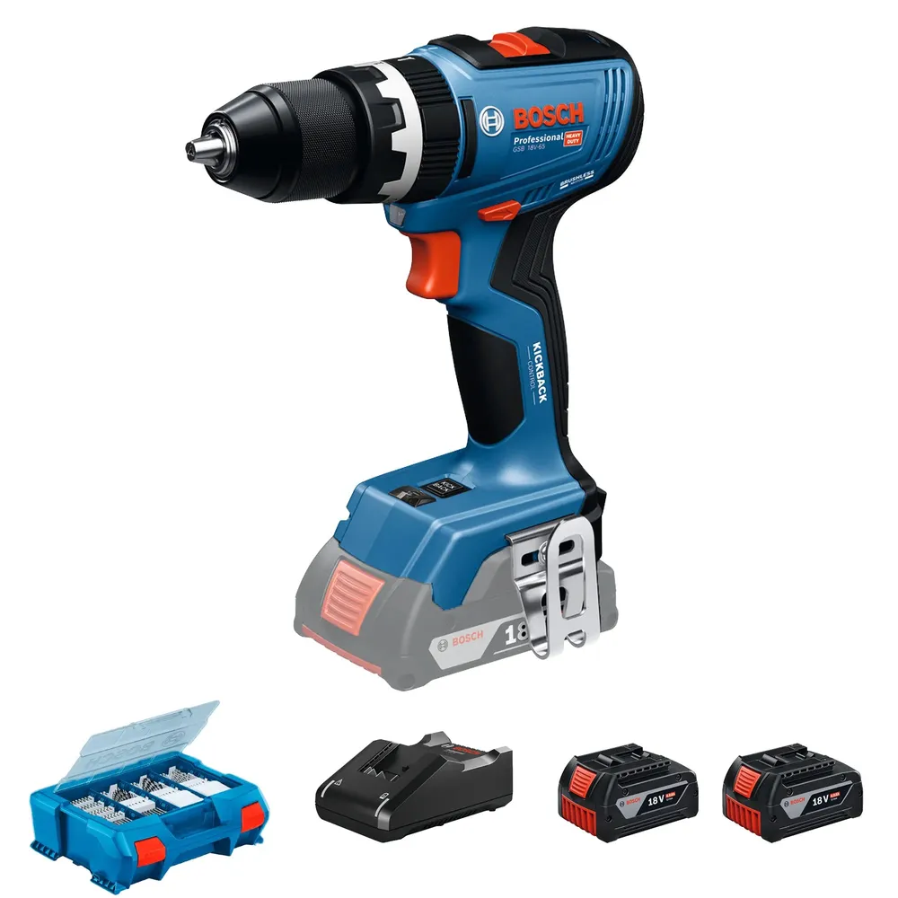 Wiertarko-wkrętarka udarowa akumulatorowa Bosch GSB 18V-65