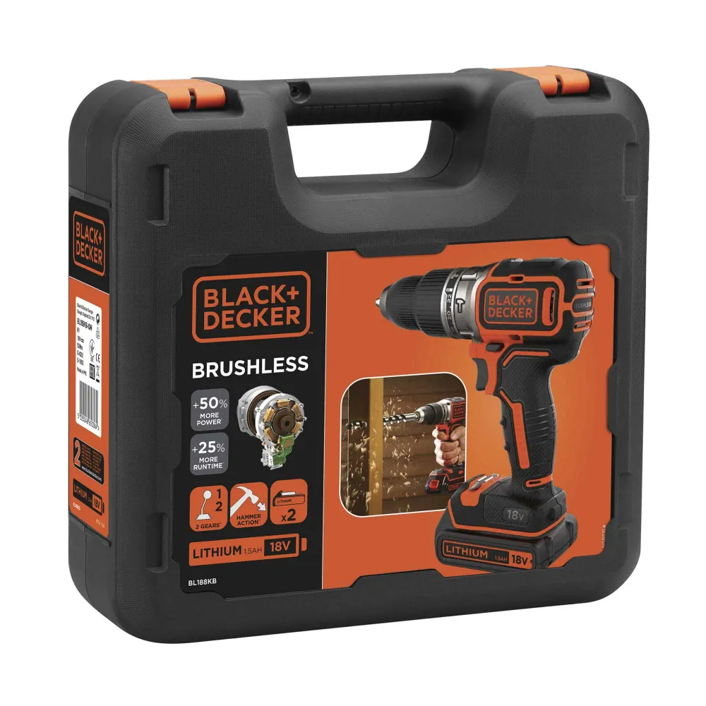 Wiertarko-wkrętarka udarowa Black+Decker BL188KB-QW 18 V 1,5 Ah