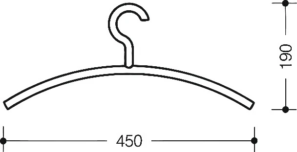 Wieszak HEWI 570.1 90 ( 3000207671 ) plastikowy 90 głęboki czarny szerokość 450 mm wysokość 190 mm