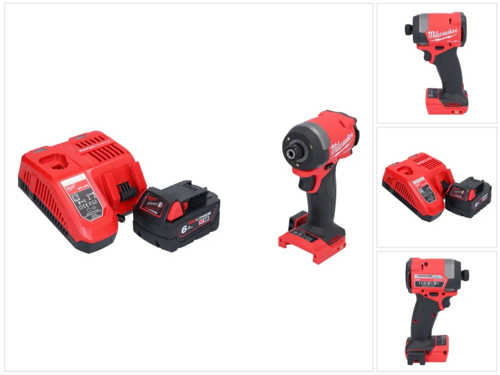Wkrętarka udarowa Milwaukee M18 FID3-601 18 V 1/4" 226 Nm bezszczotkowa + 1x akumulator 6,0 Ah + ładowarka