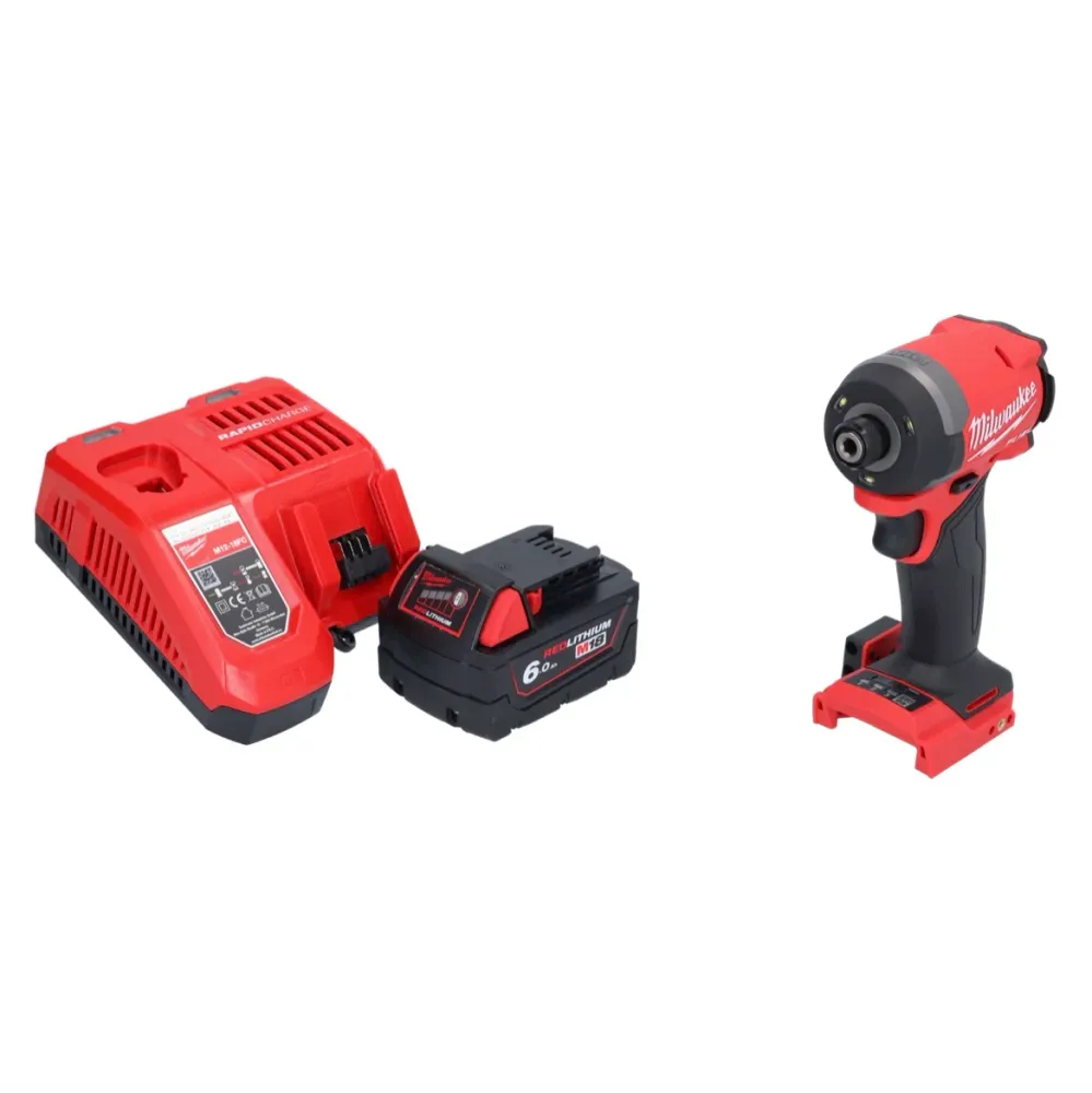 Wkrętarka udarowa Milwaukee M18 FID3-601 18 V 1/4" 226 Nm bezszczotkowa + 1x akumulator 6,0 Ah + ładowarka