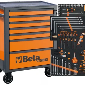 Wózek narzędziowy Beta RSC24 7 szuflad 223 narzędzia pomarańczowo-szary 800kg