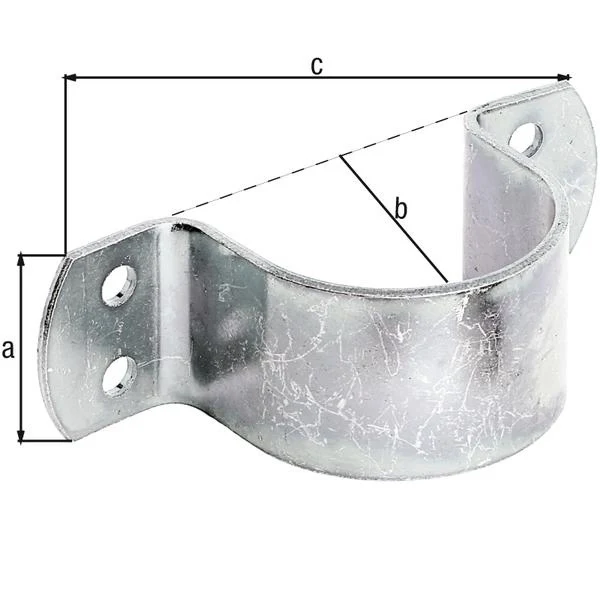 Zacisk do rur GAH Alberts ( 8002893901 ) L133xW40xH55mm stalowy do rur 57 mm 2 1/4"