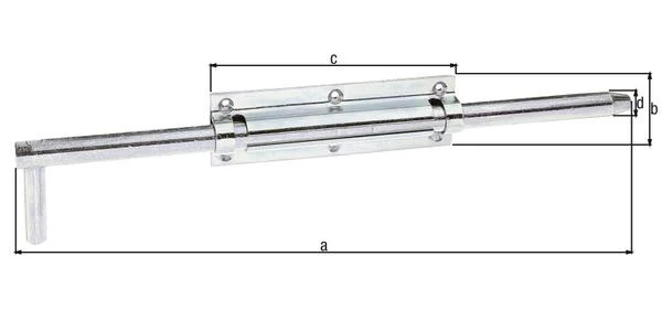 Zatrzask śrubowy GAH Alberts ( 8002910407 ) długość 400 mm szerokość 57 mm przedłużenie stalowe 120 mm