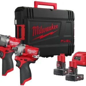 Zestaw Milwaukee 12V wiertarko-wkrętarka FPD2 zakrętarka udarowa FCIWF12G3 2 akumulatory ładowarka