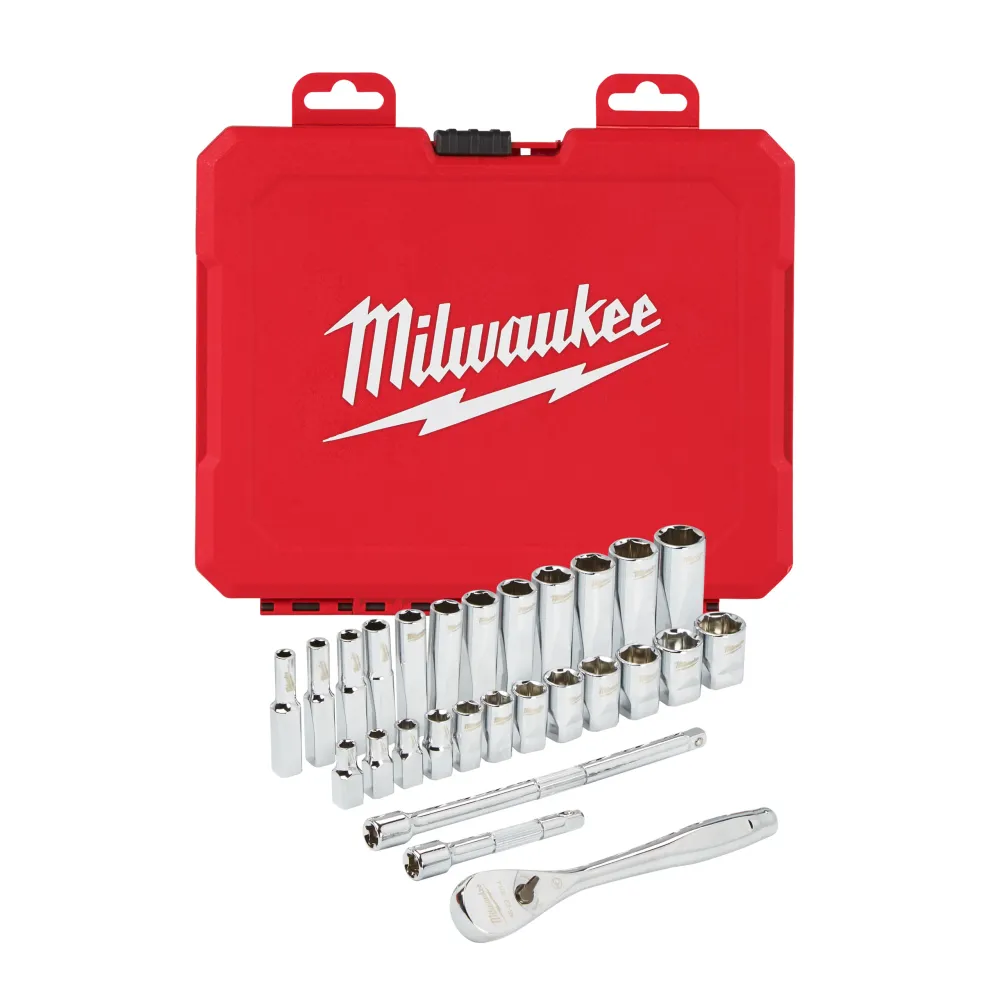 Zestaw nasadek metr.1/4" 28szt.z grzechotką | 4932464943