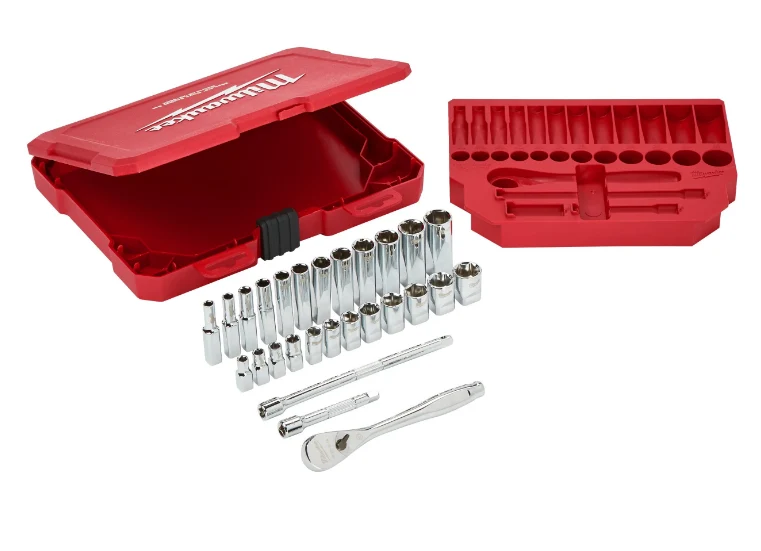 Zestaw nasadek metr.1/4" 28szt.z grzechotką | 4932464943