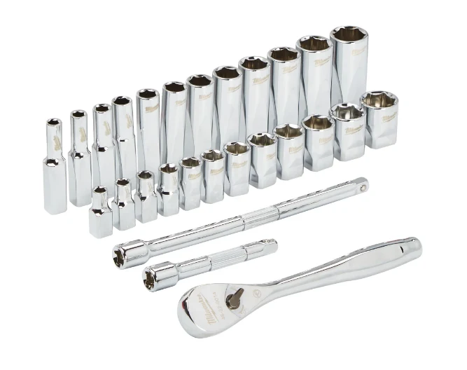 Zestaw nasadek metr.1/4" 28szt.z grzechotką | 4932464943