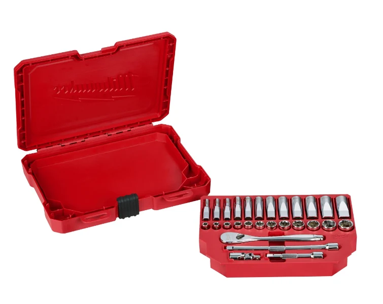 Zestaw nasadek metr.1/4" 28szt.z grzechotką | 4932464943