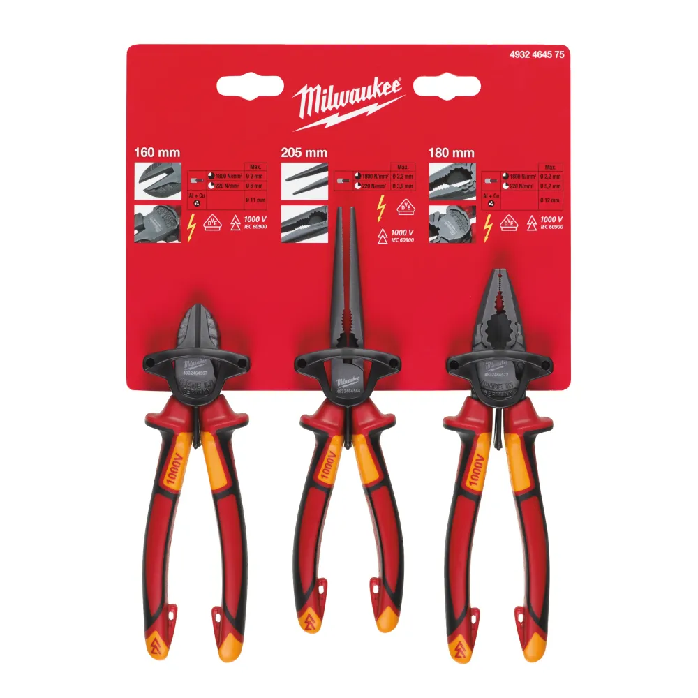 Zestaw szczypiec kombinerek VDE 160/180/205mm 3 el. | 4932464575
