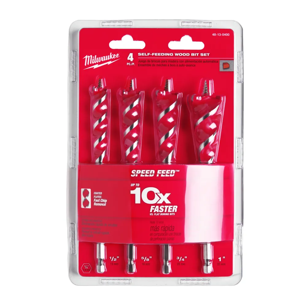 Zestaw wierteł samoposuwnych do drewna SPEED FEED 1/4"hex 4szt. | 4932479477