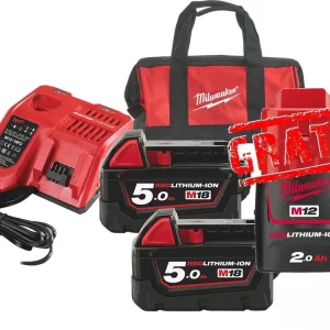 Zestaw zasilający Milwaukee M18 HNRG-302 2 akumulatory 3 Ah ładowarka akumulator M12