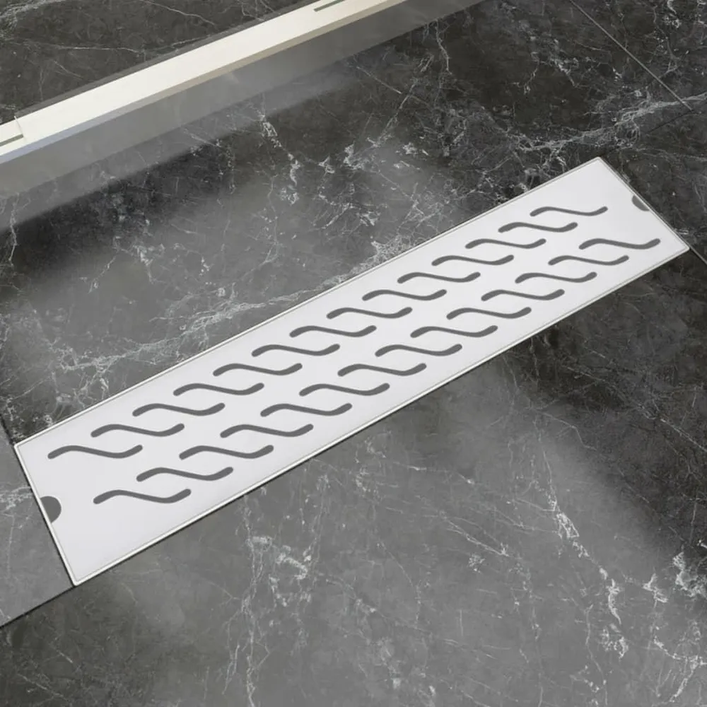 Odpływ prysznicowy liniowy, fale, 530 x 140 mm, stal nierdzewna