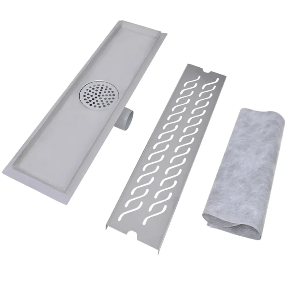 Odpływ prysznicowy liniowy, fale, 530 x 140 mm, stal nierdzewna