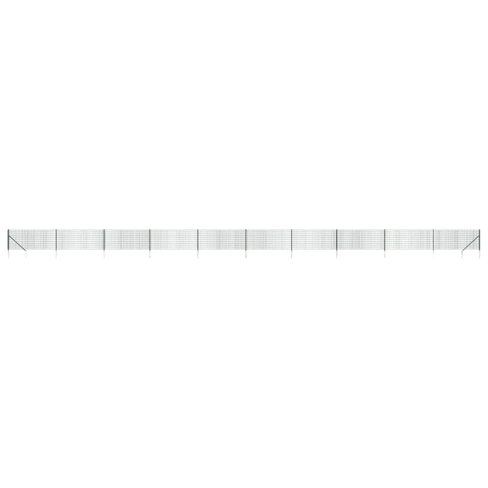 Ogrodzenie z siatki, z kotwami, zielone, 0,8x25 m