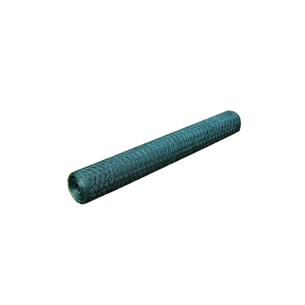 Ogrodzenie z siatki, pokryte PVC, 25x0,5 m, zielone