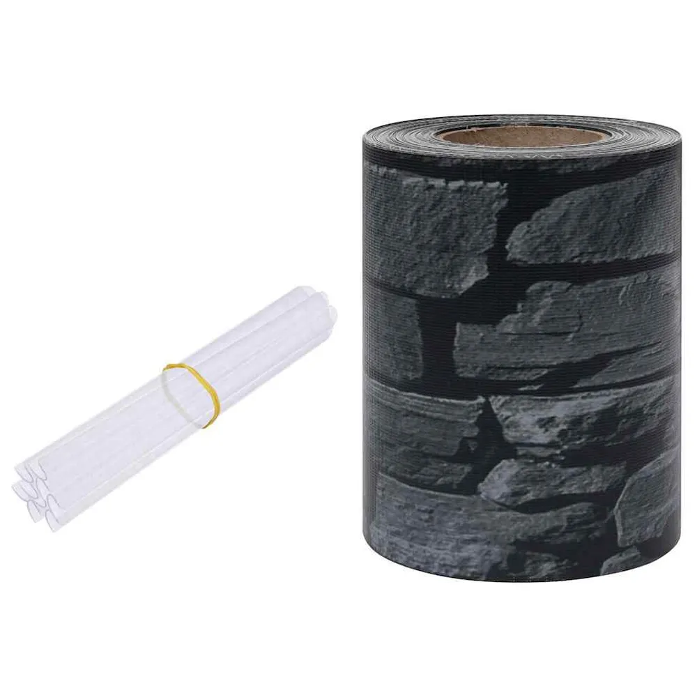 Osłona na ogrodzenie ogrodowe, PVC, 35x0,19 m, wygląd kamienia