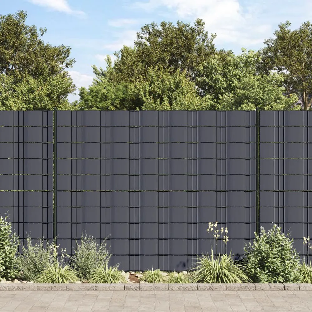 Osłona na ogrodzenie ogrodowe, PVC, 70x0,19 m, ciemnoszara