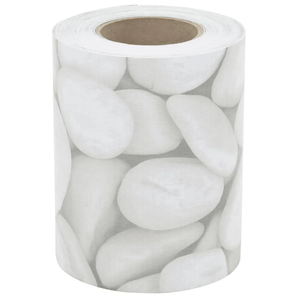Osłona na ogrodzenie, szara, wzór otoczaków, 35x0,19 m, PVC