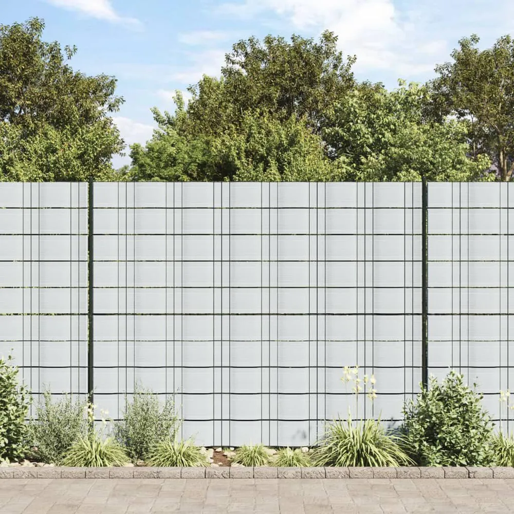 Osłony na ogrodzenie, 10 szt., 252,5x19 cm, jasnoszare, PVC