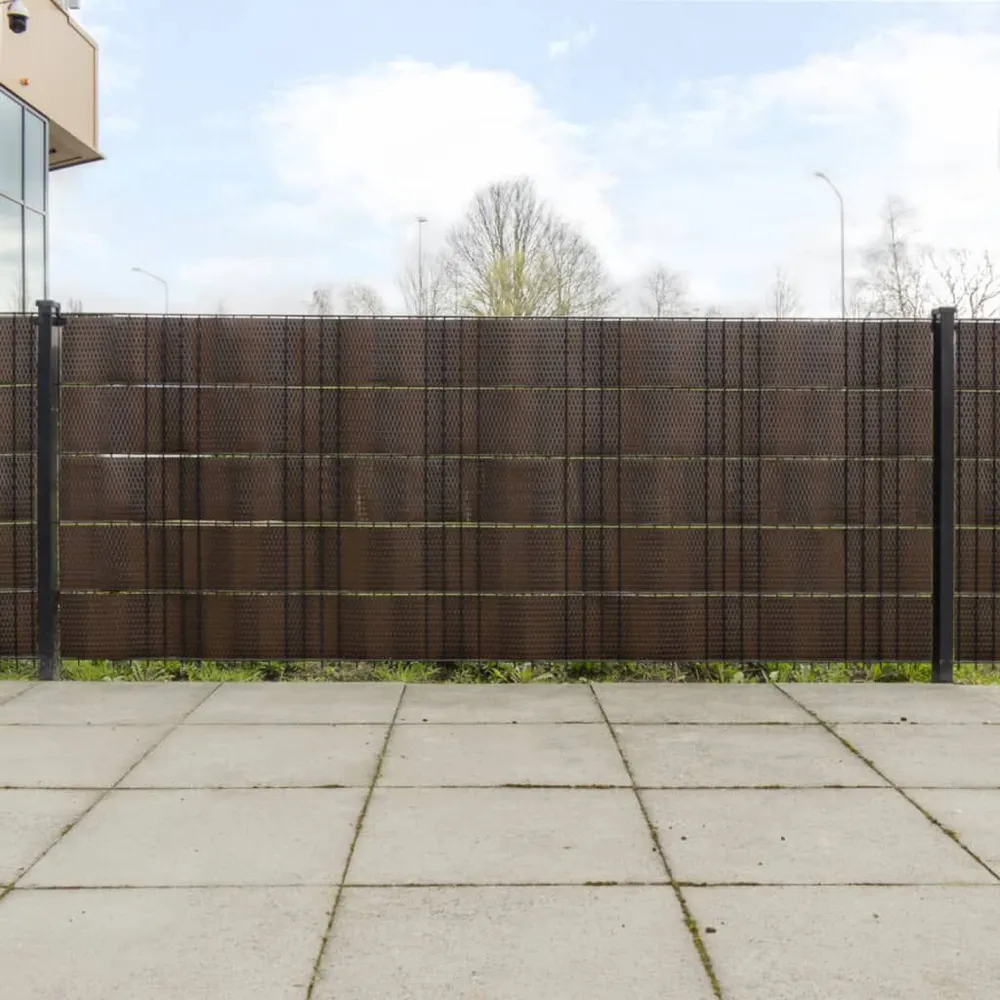Parawany balkonowe, 5 szt., brązowo-czarne, 255x19cm, rattan PE