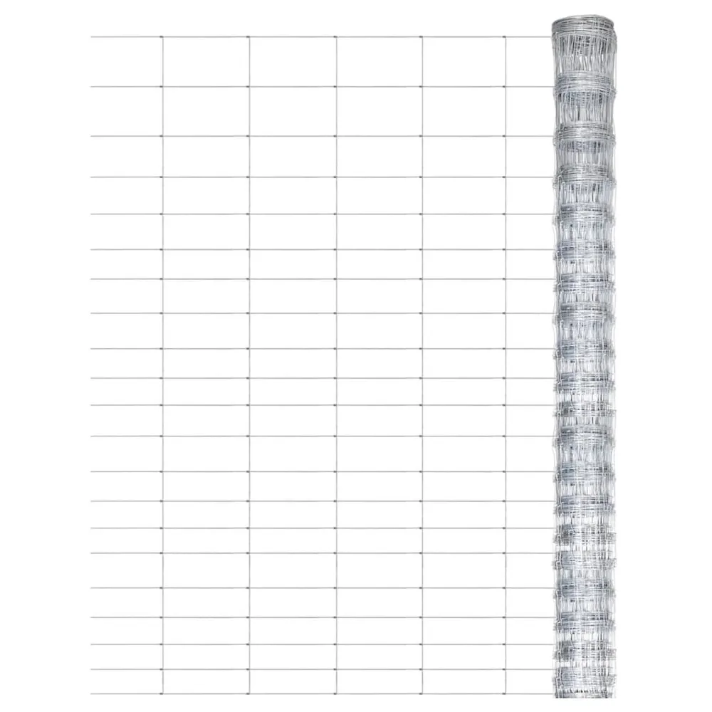 Siatka ogrodzeniowa, galwanizowana stal, 50x1,25 m, srebrna