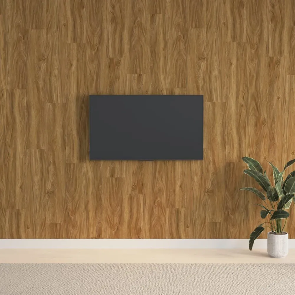 Panele ścienne, drewnopodobne, brązowe, PVC, 2,06 m²