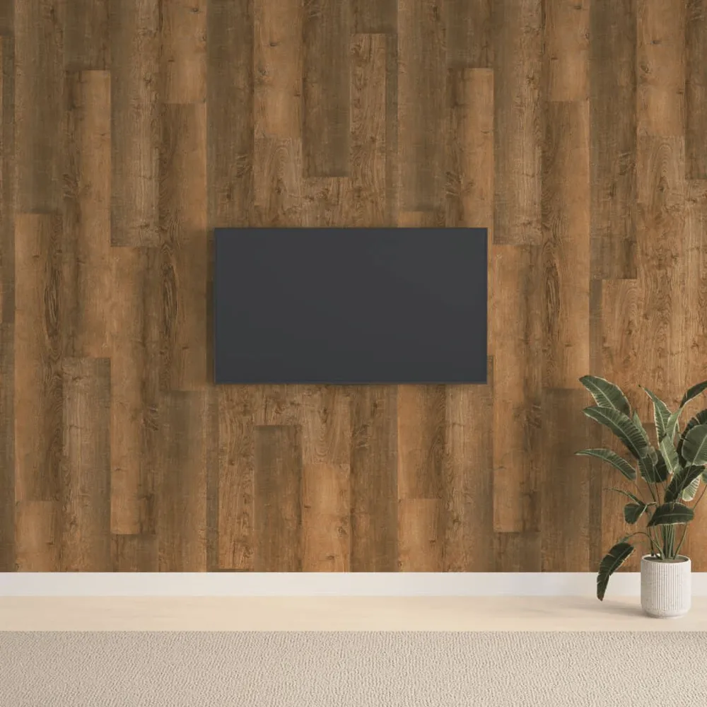 Panele ścienne, drewnopodobne, brązowe, PVC, 2,06 m²