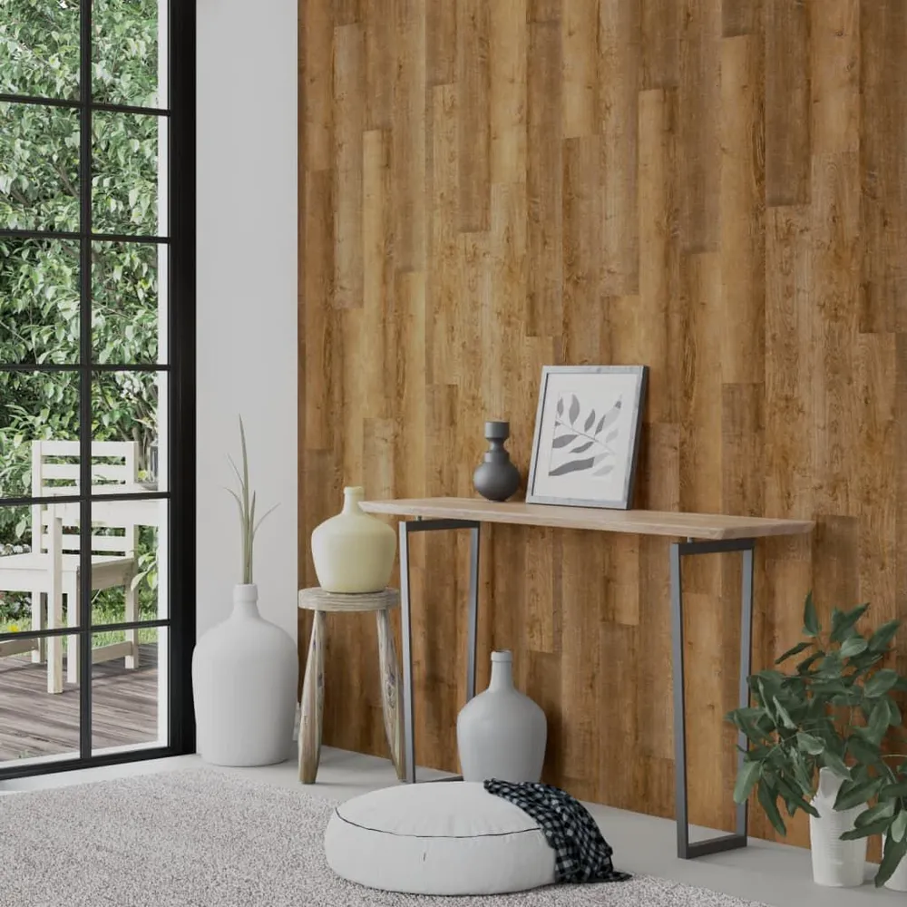 Panele ścienne, drewnopodobne, brązowe, PVC, 2,06 m²